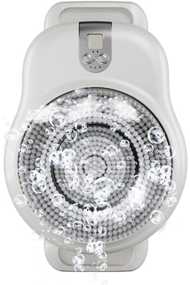 Lifestyle Wall Mount Electric Back Scrub 2600mAh with Vibration, Back Shower Scrub, IPX7 Waterproof, Adjustable Up and Down, 3 Interchangeable Brush Heads, for Deep Cleansing, Shower