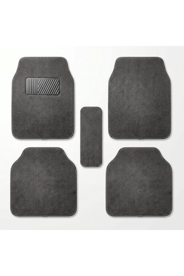 5 PCS Car Floor Mats Set – Universal Fit Polypropylene Carpet Mats with Anti-Slip Rubber Backing, Heavy Duty All-Weather Interior Floor Liners for Cars, SUVs & Trucks (Dark Grey)