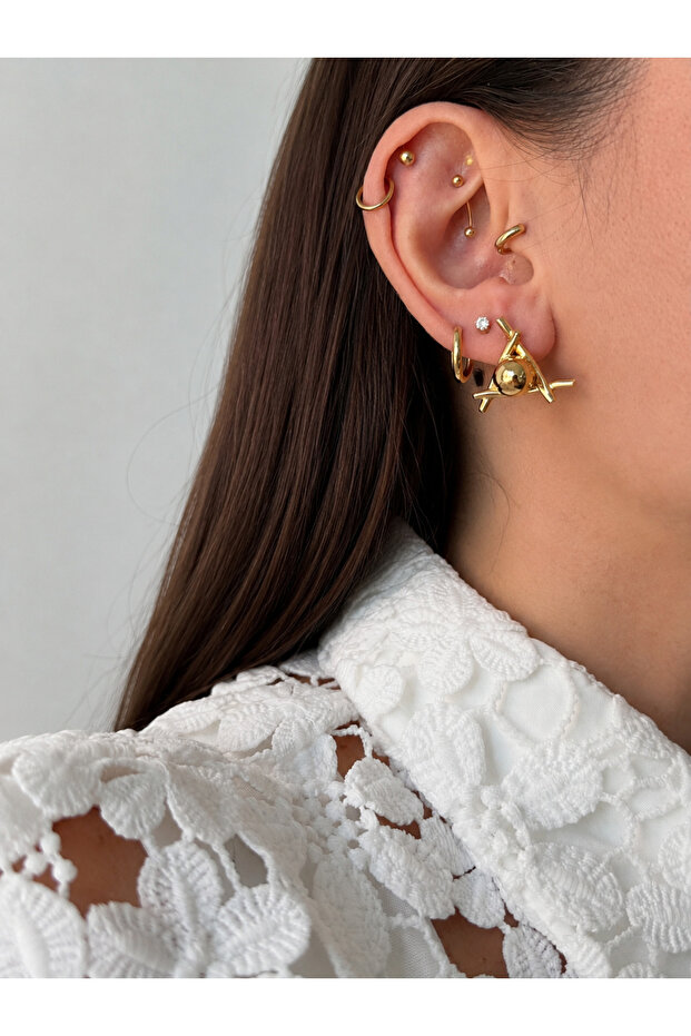 Pair of Silver Color Model Earrings