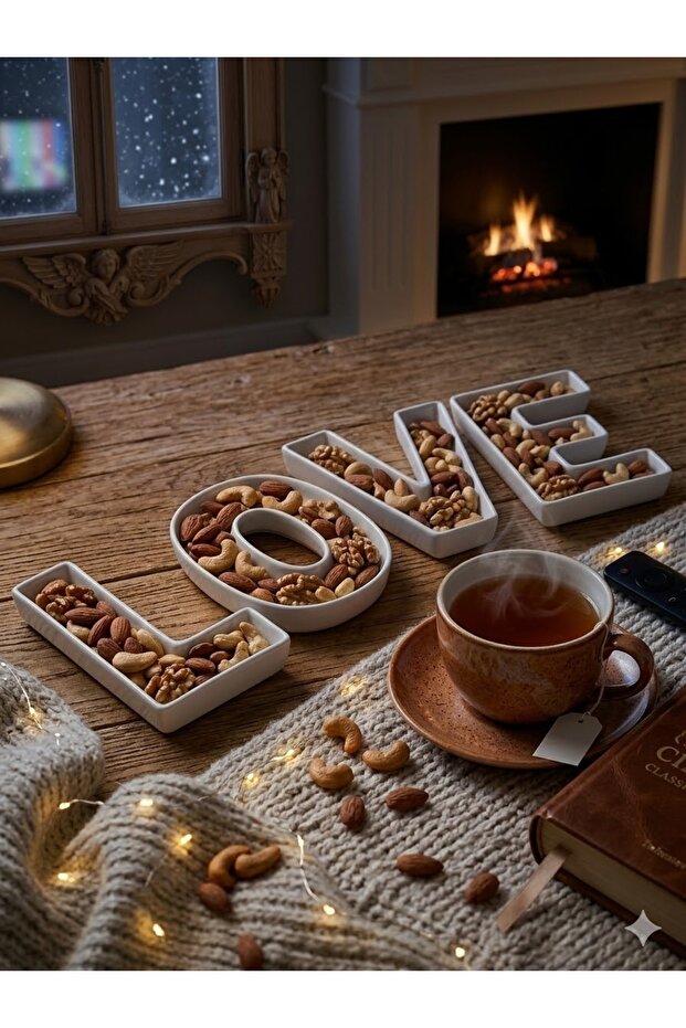 Love Shaped Nut Bowl Set