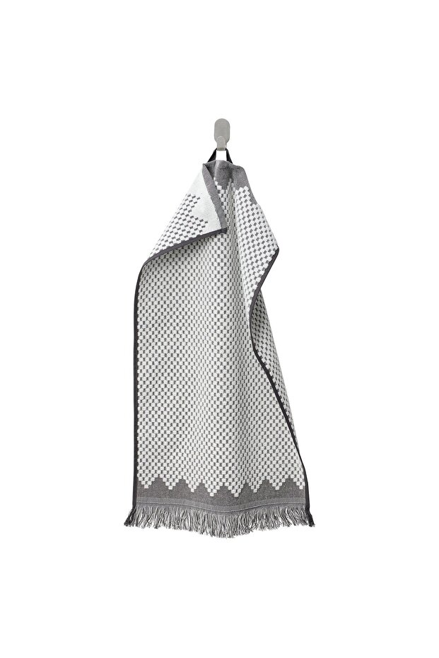 FJÄLLSTARR Hand towel, white/grey, 40 x 70 cm