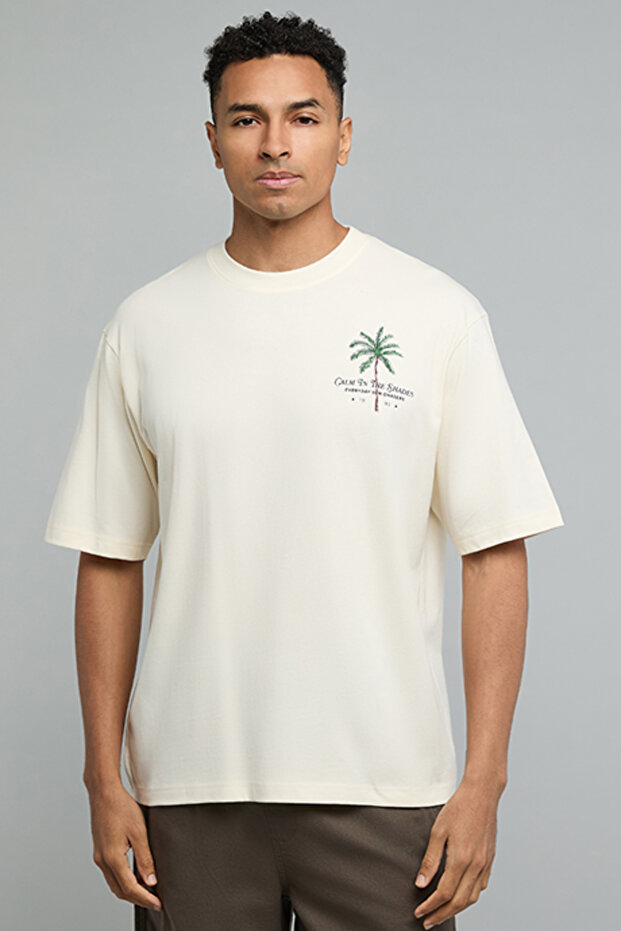Printed T-Shirt with Crew Neck and Short Sleeves