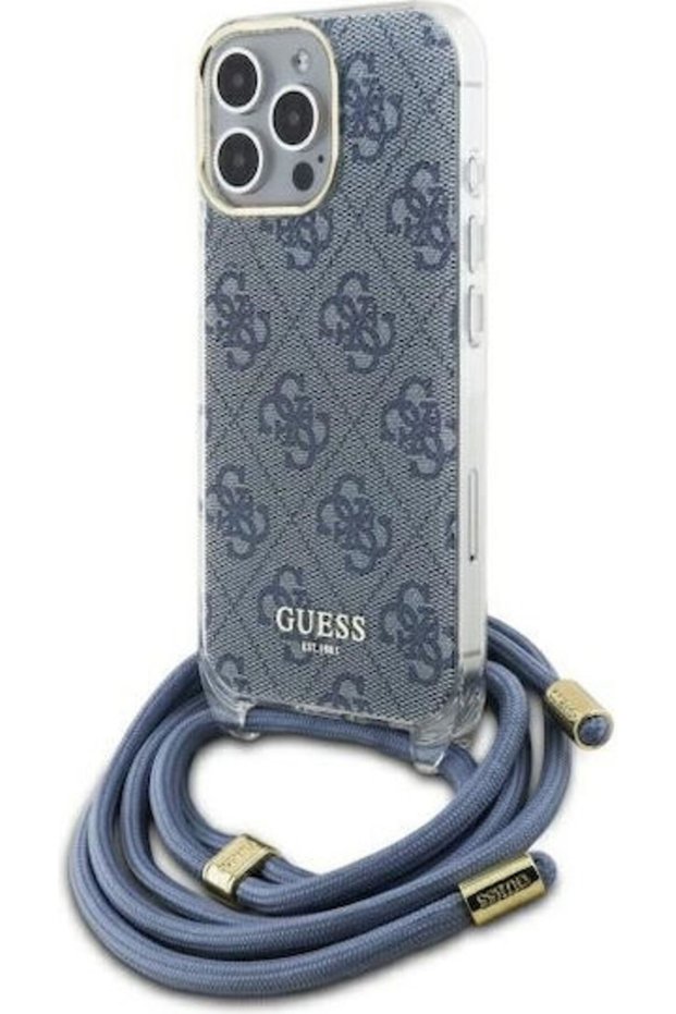 Back Cover Plastic with Strap Blue (iPhone 16 Pro) Code: GUHCP16LHC4SEB