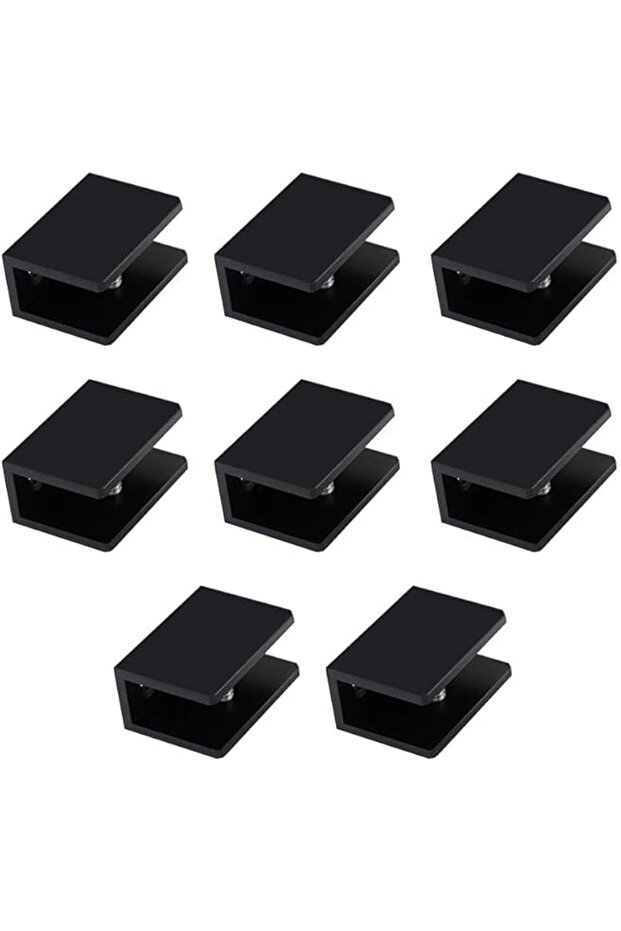 Pack of 8 Aluminum Alloy Square Glass Shelf Clamp Clip Holder Support Bracket