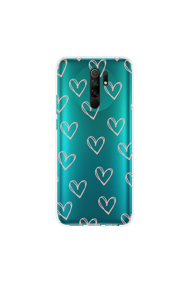 حافظة شفافة متوافقة مع Redmi 9 بتصميم Heart 6