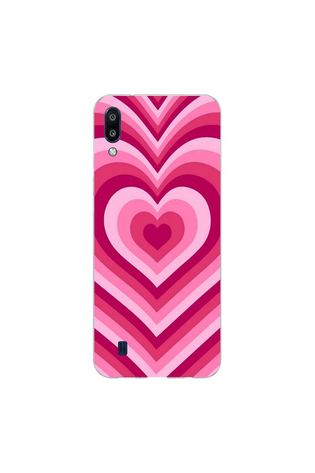 Samsung Galaxy M10 Compatible Heart 1 Design Transparent Case
