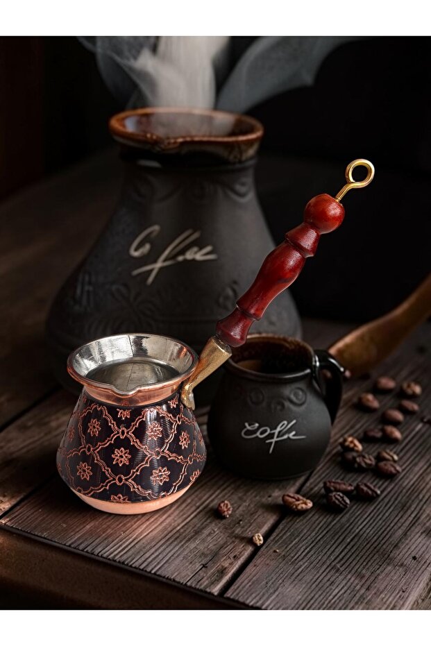 Thick Copper Cevze 4 Coffee Cups - 3