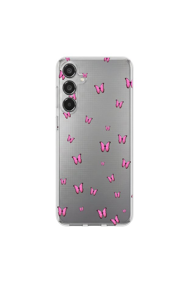 Samsung Galaxy M35 Compatible Butterfly 3 Design Transparent Case