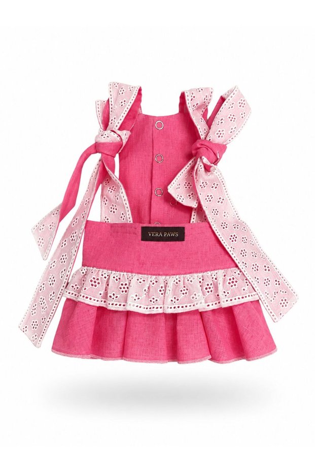 Vera Paws - Fisto Pink Bow Detail Dog Dress