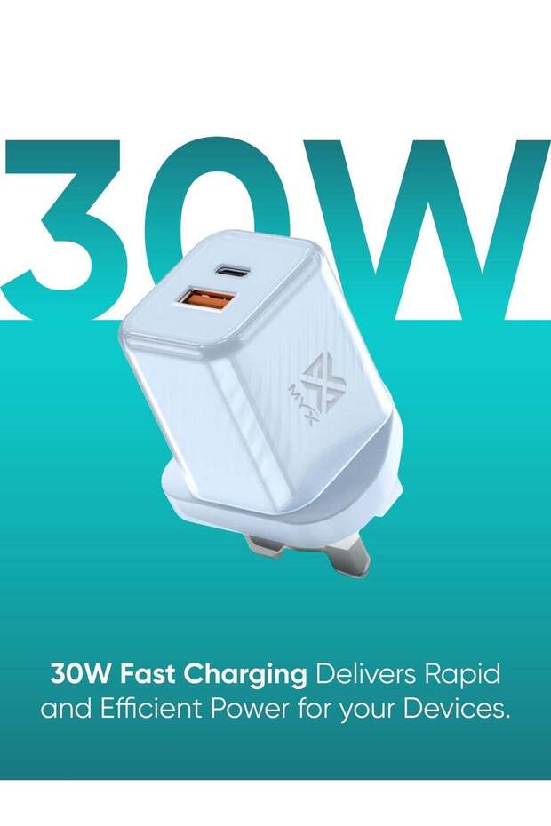 Mypower Compact 30W GaN Fast Charger | Boost Charging | Overcharge & Overheat Protection