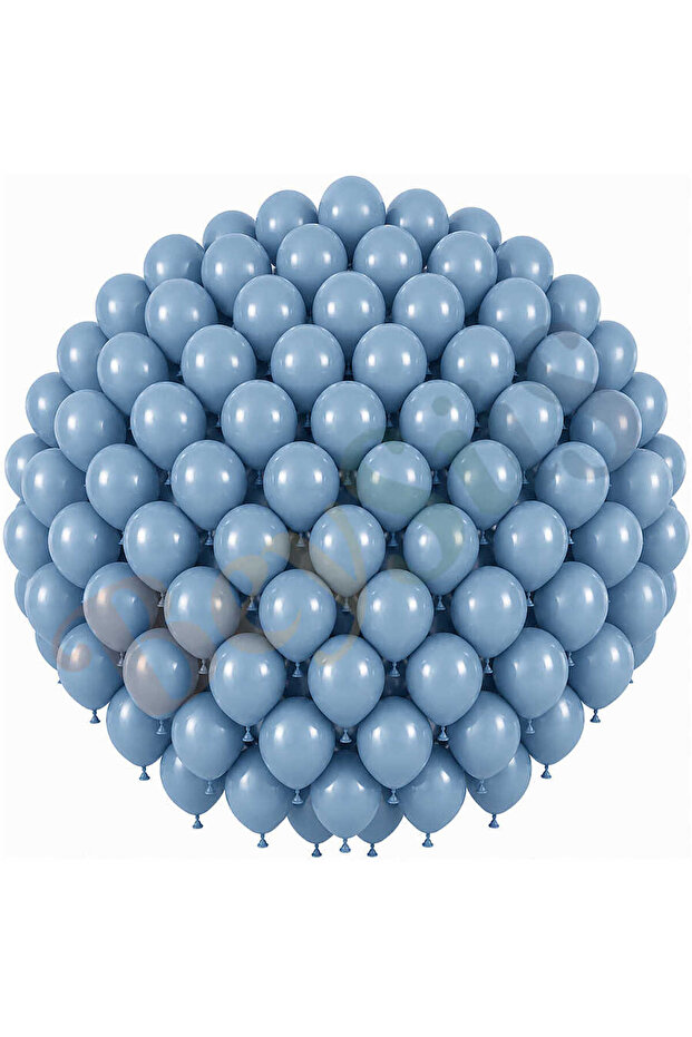 Blue Glass Color Latex Retro Balloon (30 cm) - 100 Pieces