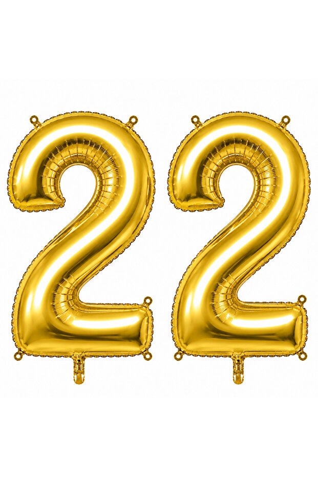 22 بالون فويلو ذهبي اللون (36 سم)