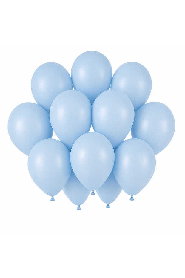 Baby Blue Color Latex Pastel Balloon (30 cm) - 12 Pieces