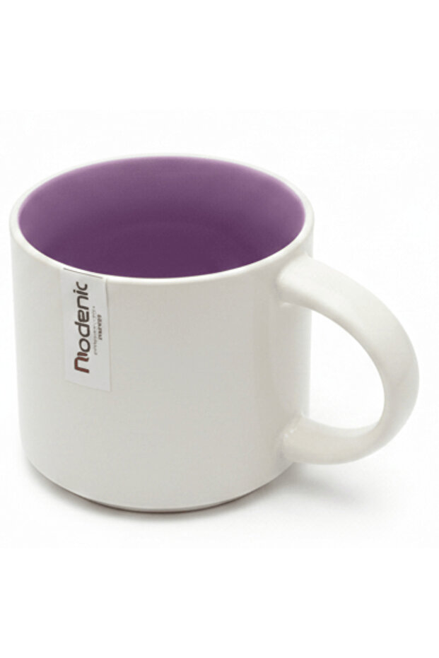 Niodenic Ceramic Mug — White & Lavender | 330 ml