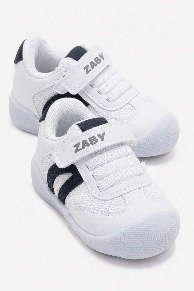 Double-Sided Velcro First Step Anorak Children's Sports Shoes 19-21 White