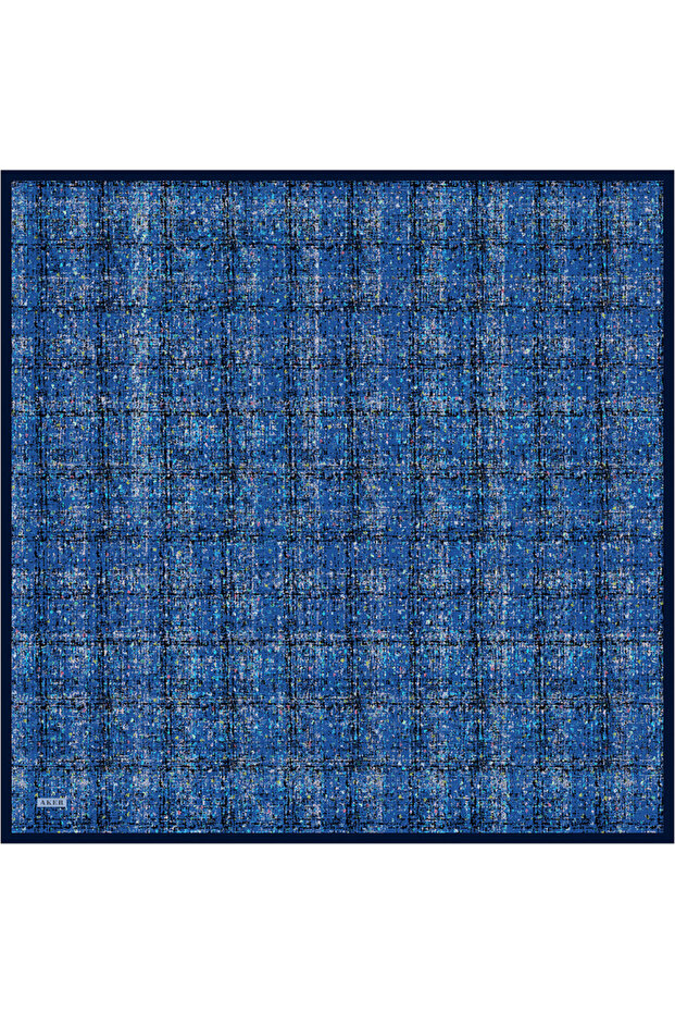 وشاح حريري أزرق مقاس 90×90