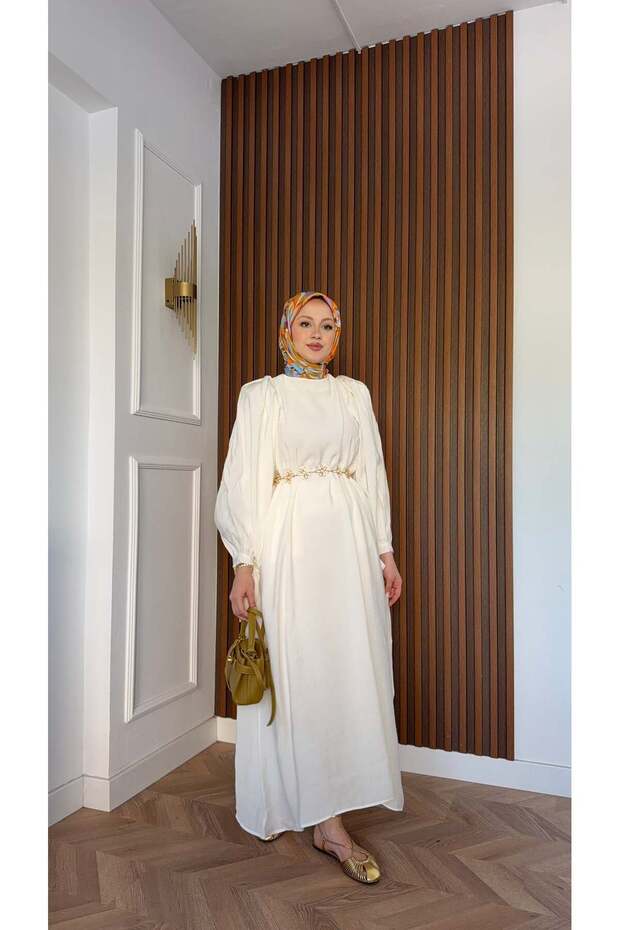 Balloon Sleeve Dress - 5