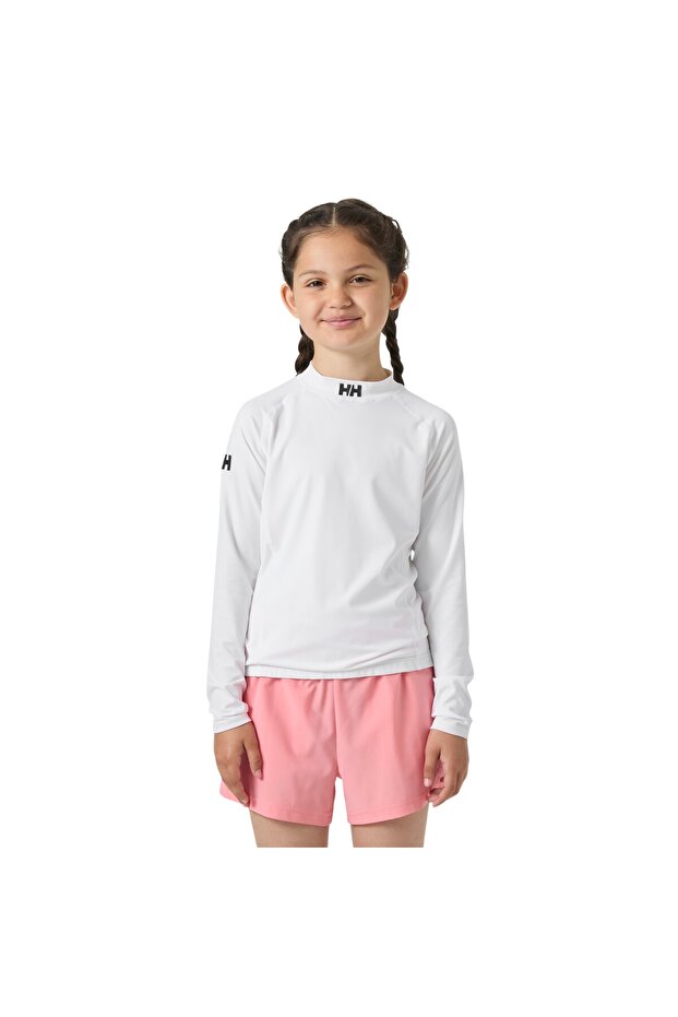 Children's White Jr Waterwear Rashguard Lycra Sweatshirt