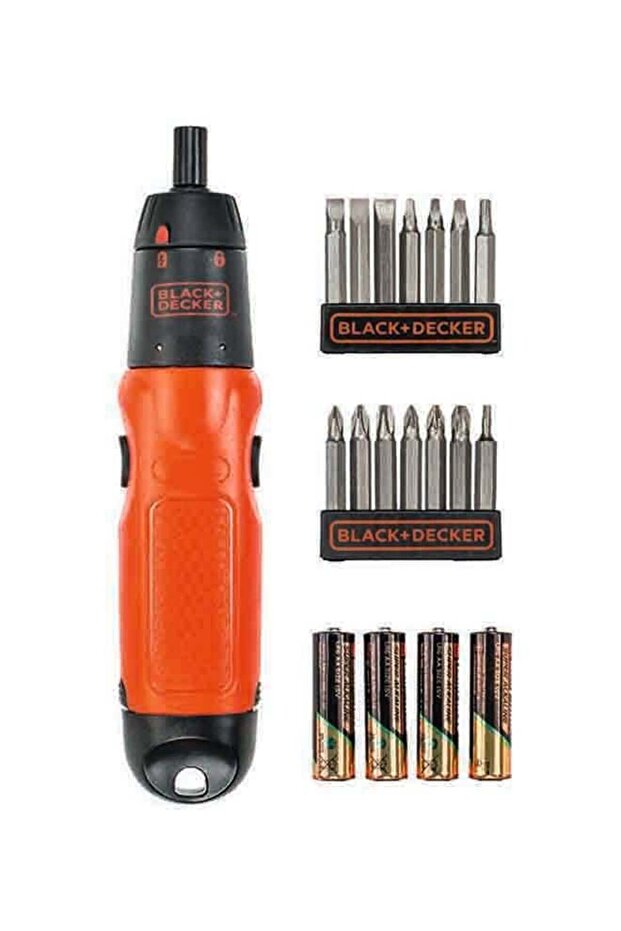 BLACK+DECKER Battery Powered Cordless Screwdriver, Red/Black, A7073XJ