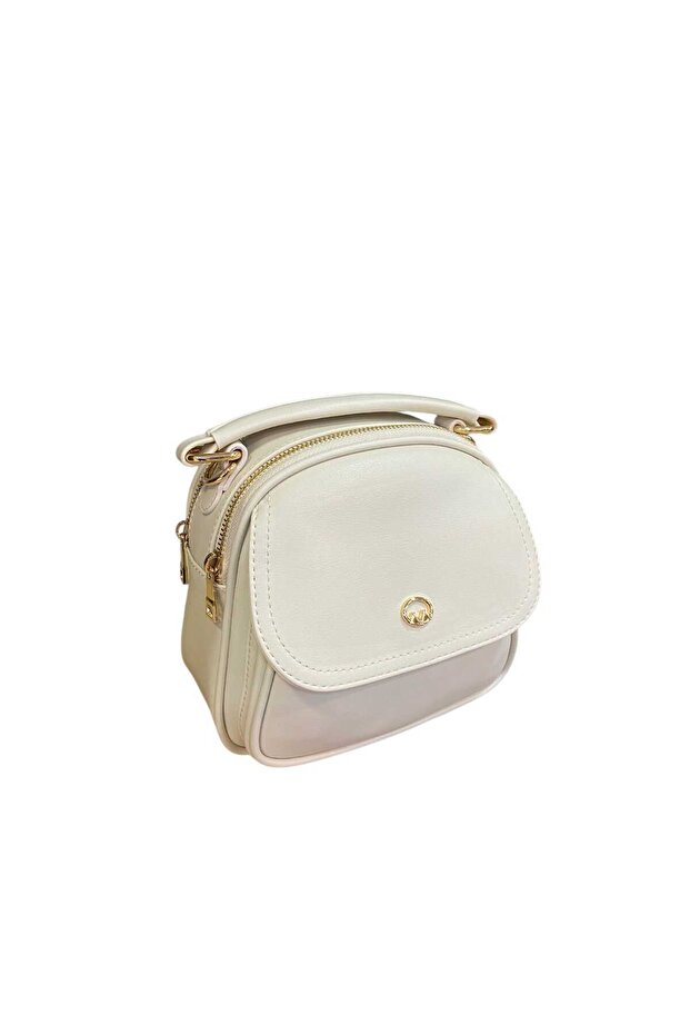A Great Summer Bag with Both Hand Grip and Long Strap in Cream Color