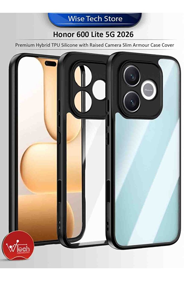 Honor 600 Lite 5G 2026 Premium Hybrid TPU Silicone with Raised Camera Slim Armour Case Cover
