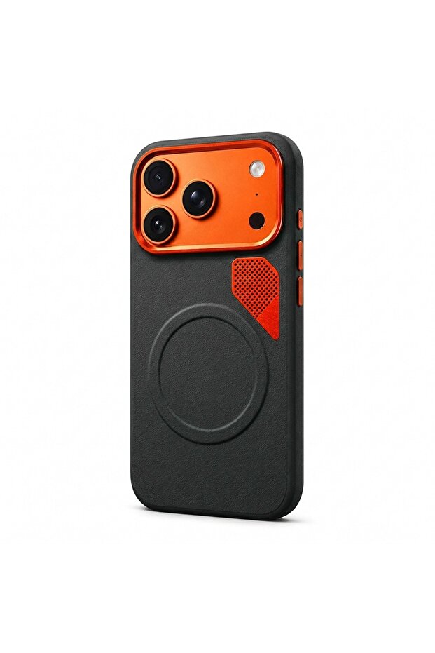 Magnetic Matte PU Case Compatible With iPhone 17 Pro Max, Mag-Safe, Leather Texture Armor Back Cover