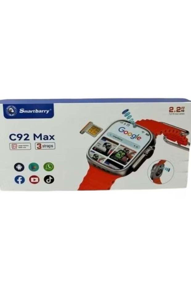 Smartbarry C92 Max Android Smartwatch | 1.75″ Full Touch Screen, SIM Support, Fitness & Health Tracker