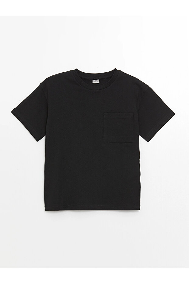 Boy's Black Oversize Crew Neck T-Shirt
