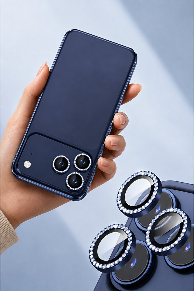 واقي عدسة الكاميرا المتوافق مع iPhone 17 Pro / 17 Pro Max (مع الحجر - بدون الحجر) - 4