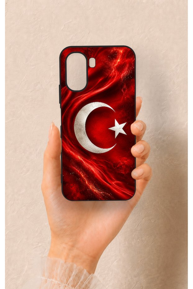 Oppo A6T Compatible Turkish Flag Patterned Silicone Case
