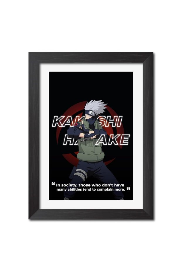 Alayra Kakashi Hatake Quotes Poster Naruto Anime Posters Framed Paintings with Black Frame (12inches