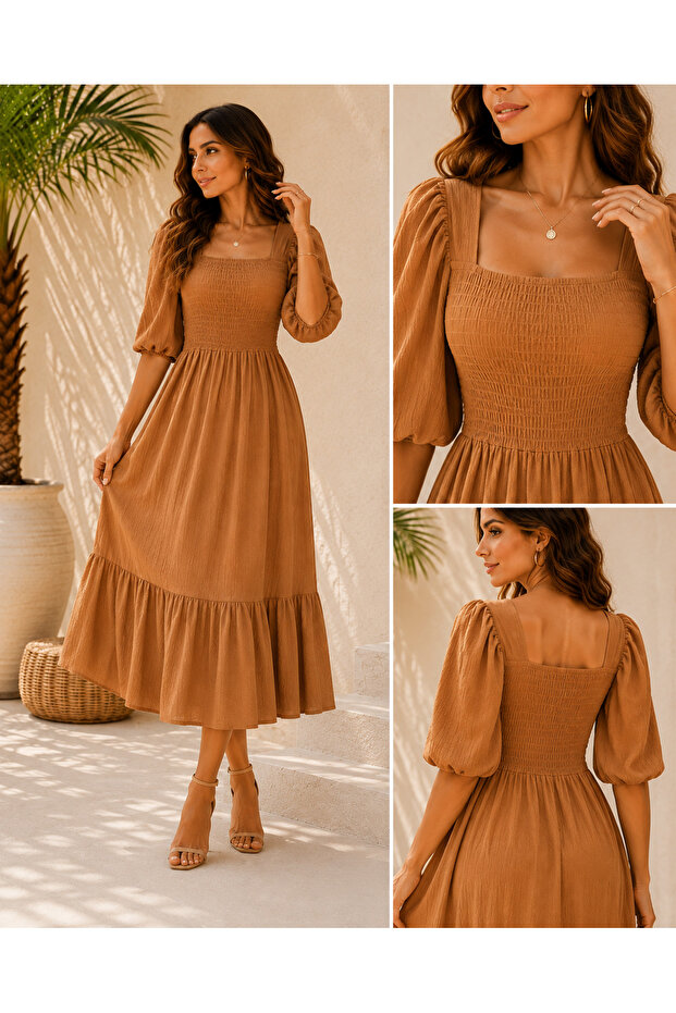 Women's Gipeli Square Neck Midi Dress