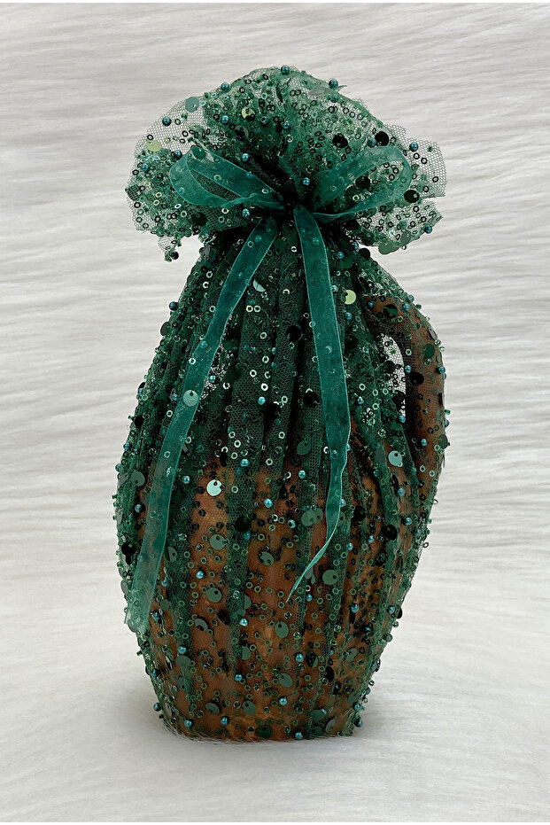 Emerald Green Test, Sparkling Sequins and Beads Decorated Bridal Henna Night Test, Wedding Henna Cube, Earth Test