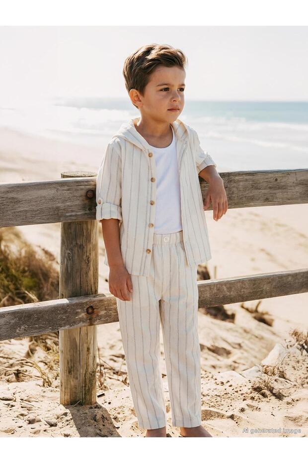 Patterned Pants for 2-5 Years Old - Ecru