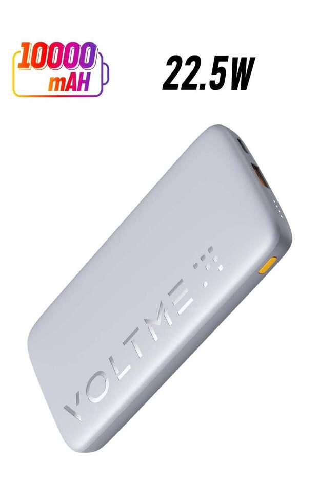 10000 mAh Fast Charging Power Bank 22.5W PD, Ultra-Slim External Battery Pack (Grey)