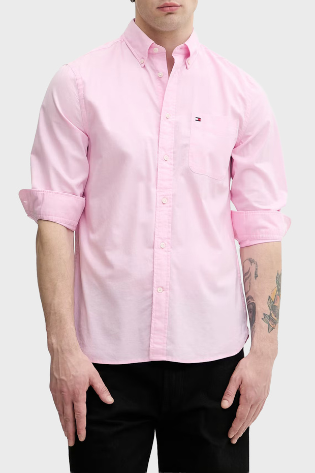 Cotton Buttoned Collar Long Sleeve Shirt Men's Shirt Mw0Mw42287 Tor