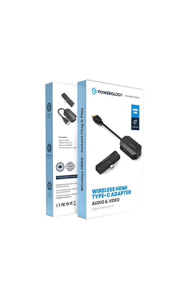Wireless HDMI Type-C Adapter Audio & Video Black