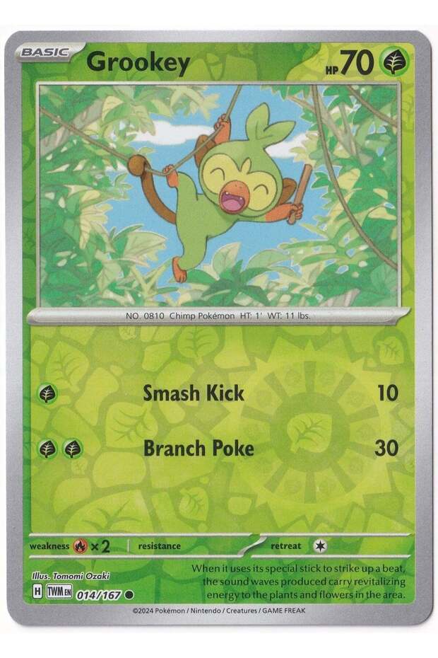 Grookey [Reverse Holo] 014/167 - Twilight Masquerade - Card (Mint)