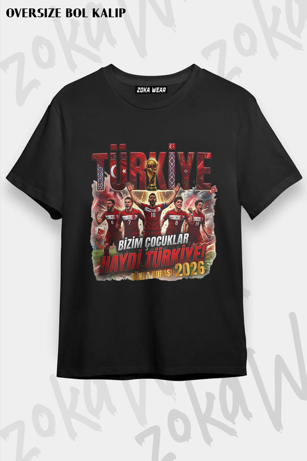 Unisex Loose Fit Turkey World Cup 26 World Cup Printed T-Shirt V22