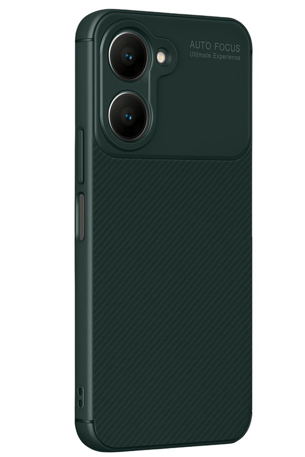 Zengemtr Vivo Y18 Case Auto Focus Carbon Cover - (203924) Dark Green