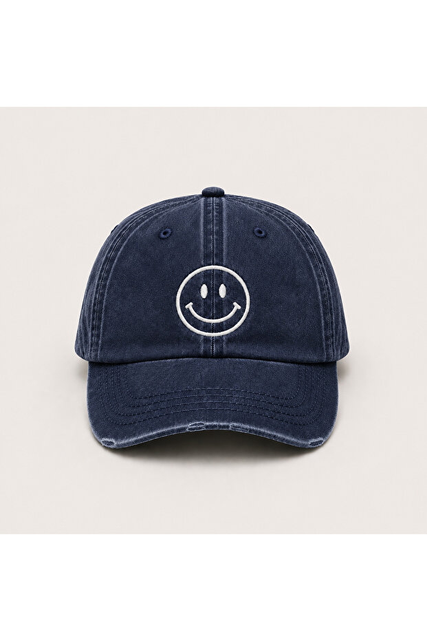 قبعة بيسبول كلاسيكية مطرزة بعبارة "Smile" قابلة للغسل