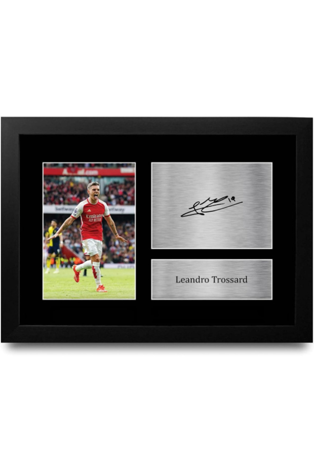 FR A4 Leandro Trossard Arsenal Gifts Printed Signed Autograph Picture for Football Fans and Supporters - A4 Framed