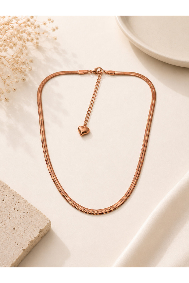 Rose Steel Flat Necklace