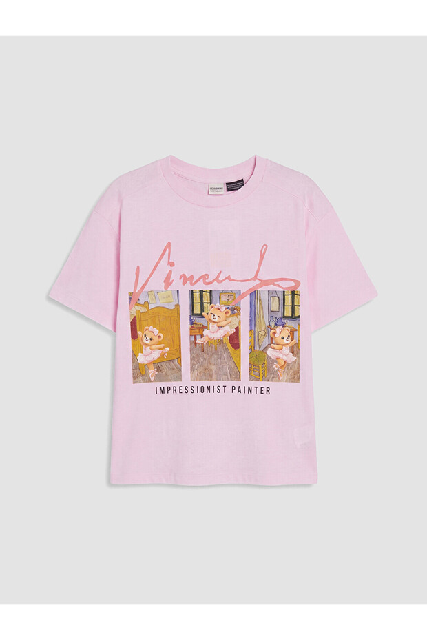 Vizyon New Season Crew Neck Printed Girls' T-Shirt