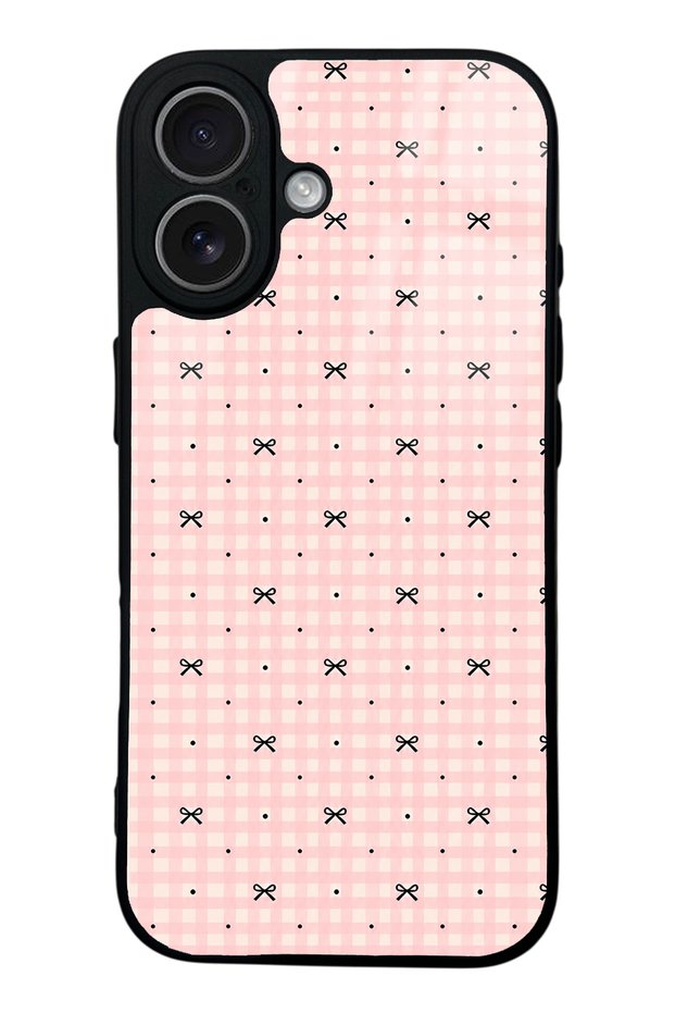 iPhone 17 Pink Coquette Pattern Design Glossy Phone Case