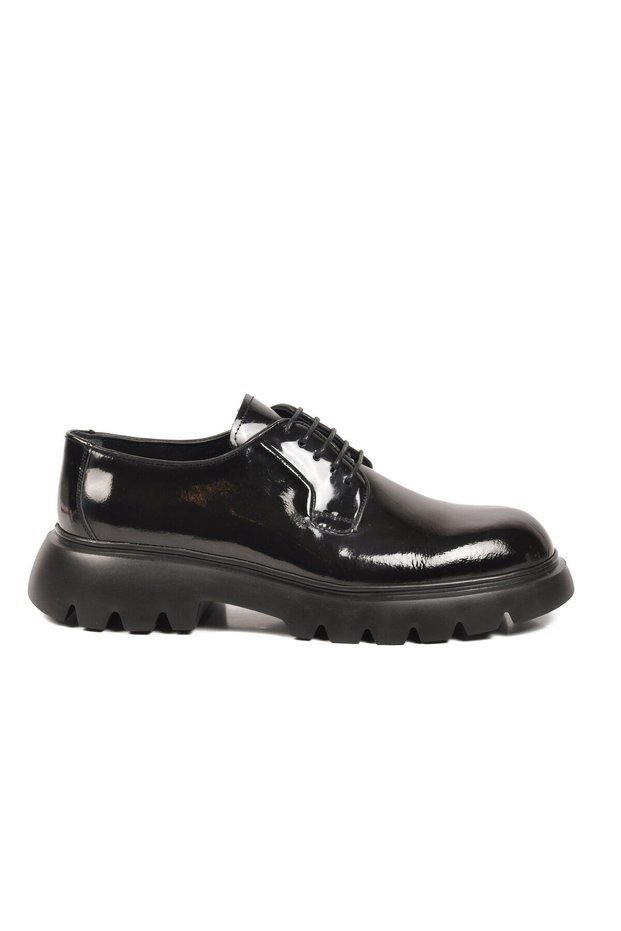 Black Patent Leather Genuine Leather Men's Casual Shoes m