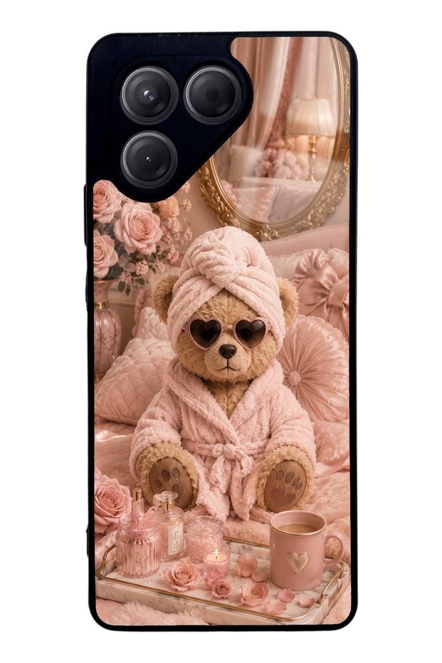 Tecno Pova 7 Pink Teddy Spa Design Glossy Phone Case
