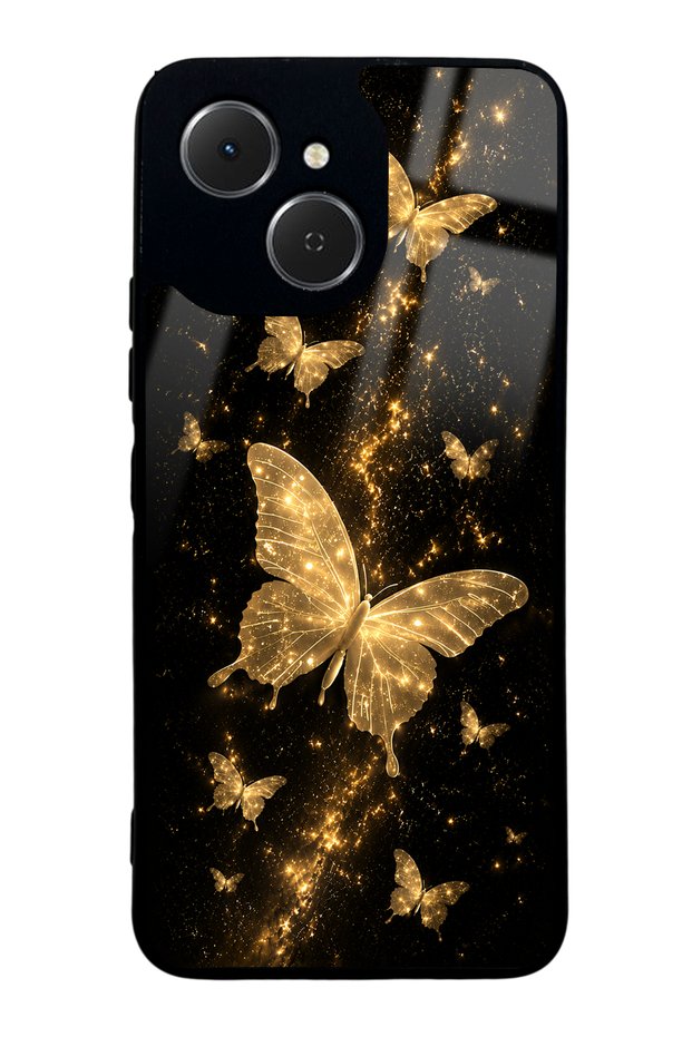 Tecno Spark 40C Yellow Galaxy Butterfly Design Glossy Phone Case