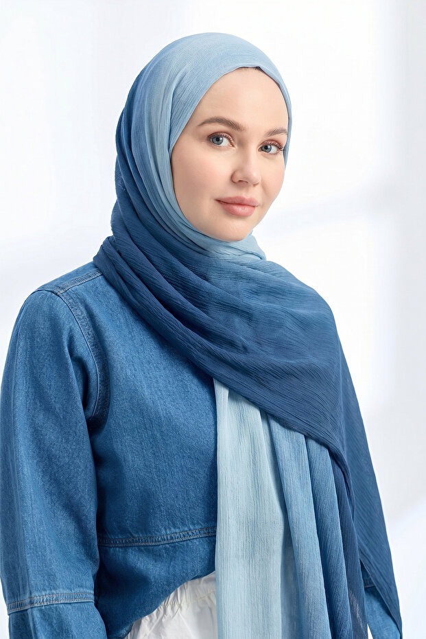 Pure Comfort Viscose Shawl - Petrol-Menthol