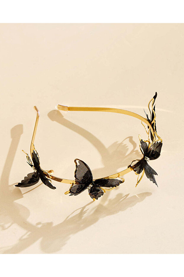 Women Gold And Black Headband